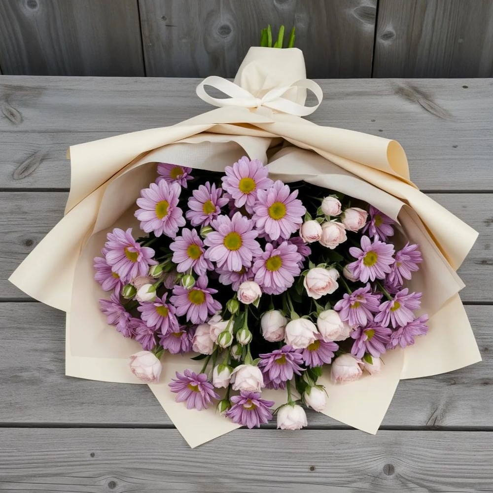 Букет цветов из: Розы и Хризантемы в Радищево