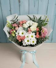 Букет цветов из:  Розы, Лизиантусы и Хризантемы в Радищево