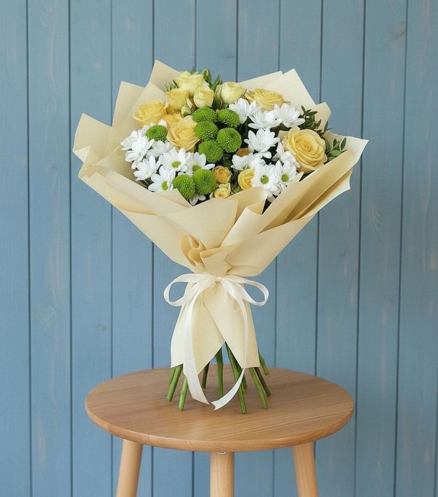 Букет цветов из: Хризантемы и Розы в Радищево