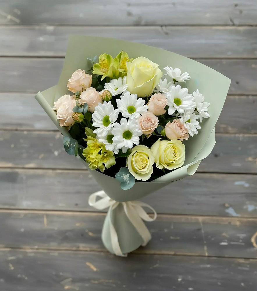Букет цветов из: Альстромерии, Розы и Хризантемы в Радищево