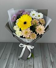 Букет цветов из:  Розы, Герберы и Хризантемы #REPLACE_PRED# Радищево