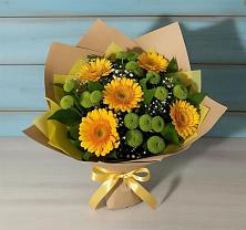 Букет цветов из:  Герберы и Хризантемы в Радищево