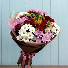 Букет цветов из:  Розы, Хризантемы и Альстромерии в Радищево