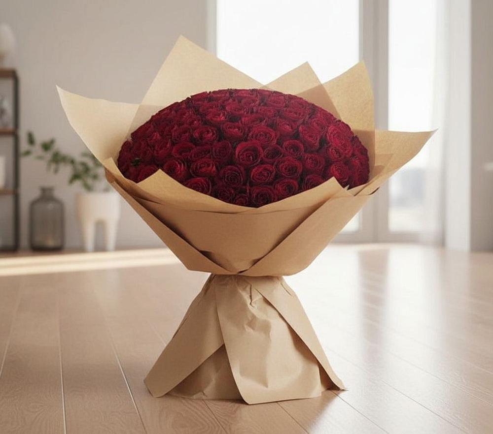 Букет 101 Красная роза в Радищево