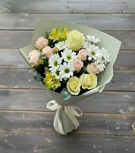 Букет цветов из:  Альстромерии, Розы и Хризантемы в Радищево