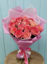 Букет 15 Розовых роз Равель в Радищево