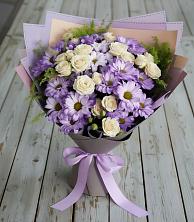 Букет цветов из:  Хризантемы и Розы в Радищево